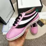 women gucci chaussures blanches chaussures de sport crystal rainbow-pink